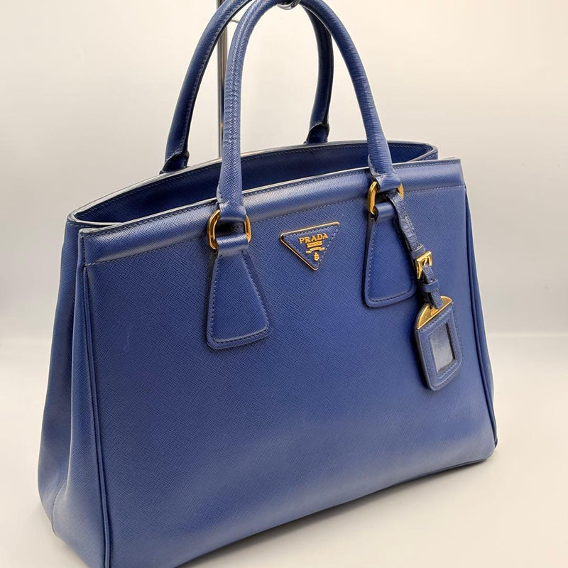 Prada Galleria Saffiano Leather Handbag Blue