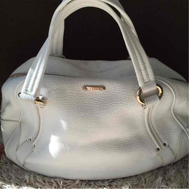 Celine Handbag Shoulder Bag Tote White Leather