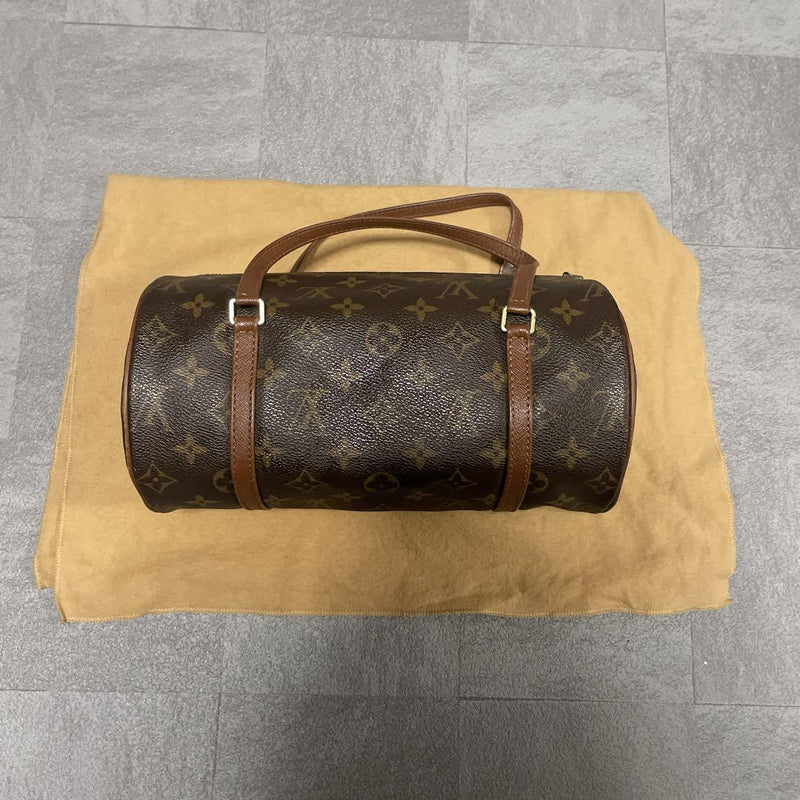 Papillon 26 Monogram Cylinder Handbag Canvas Brown Leather