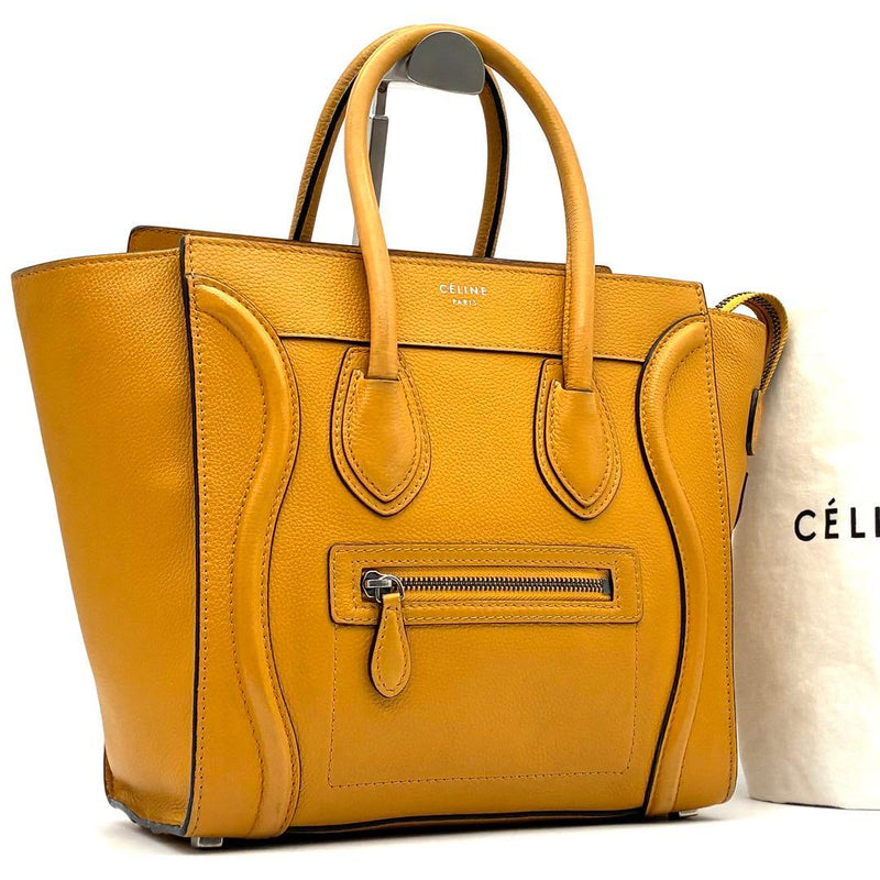 Luggage Micro Shopper Handbag Leather Yellow