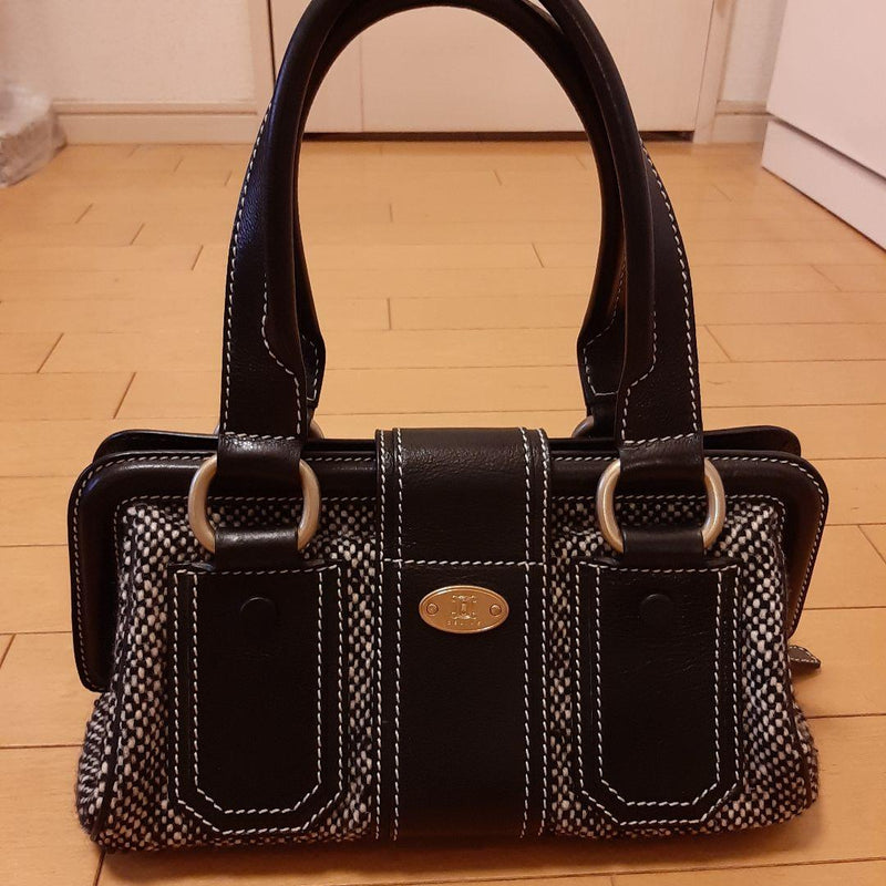 Celine Tweed Handbag Shoulder Bag