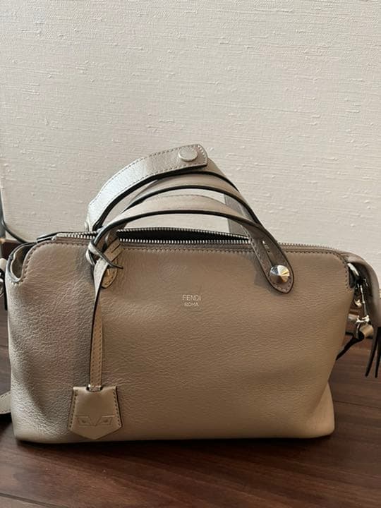 Fendi By The Way Monster Shoulder Bag Leather Beige
