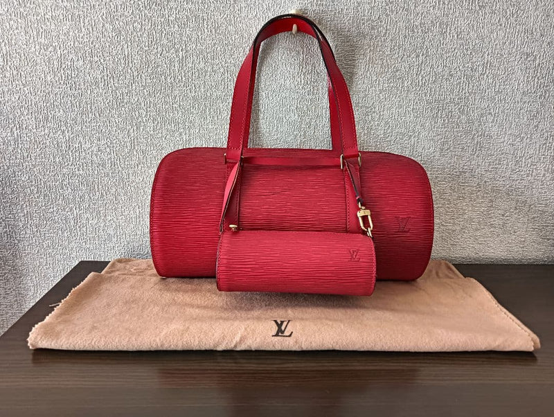 Louis Vuitton Epi Soufflot Handbag Shoulder Bag Epi Leather Castilian Red