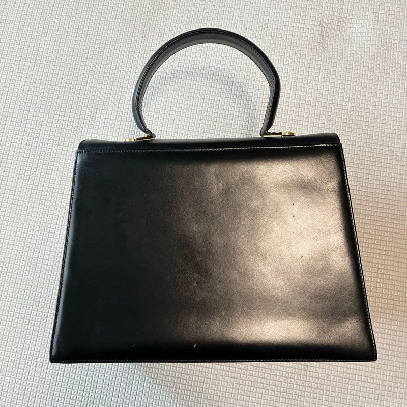 Gancini Crossbody Shoulder Bag Leather Black
