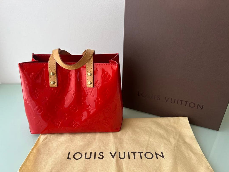 Vernis Reed Pm Handbag Red Leather