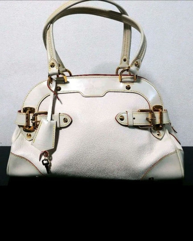 Handbag Shoulder Bag White Leather