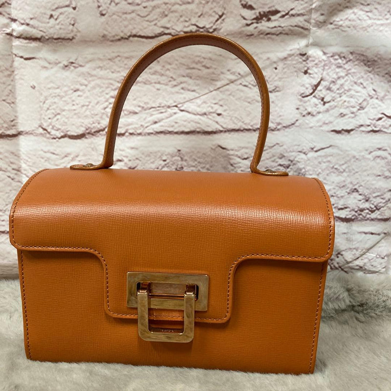 Mini Handbag Shoulder Bag Leather Orange Brown