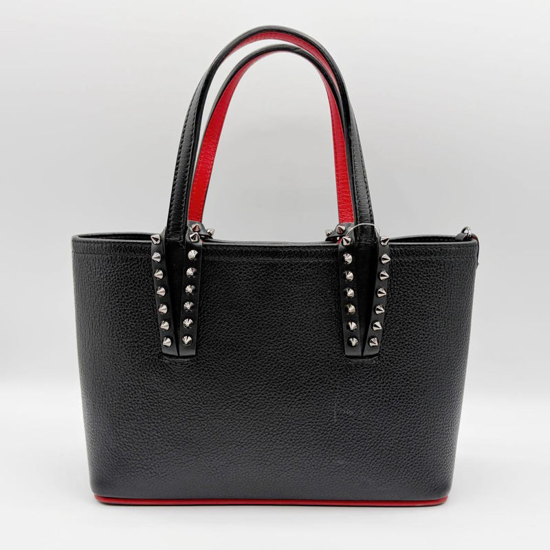 Cabata Mini Studs Handbag Tote Black Leather