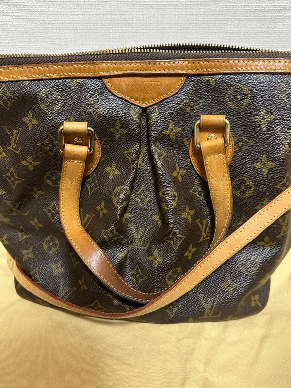 Monogram Handbag Shoulder Bag Canvas Brown Removable Strap