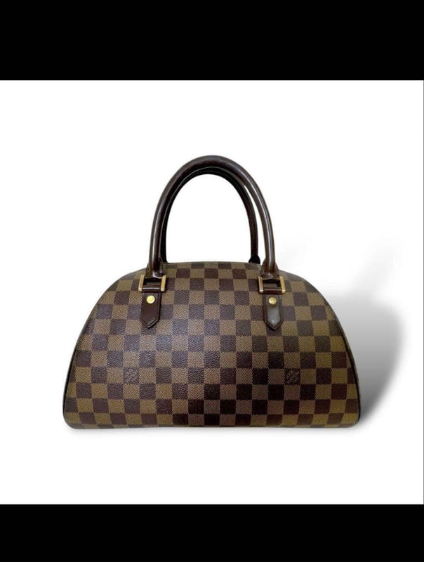 Handbag Brown Black Check Synthetic Leather