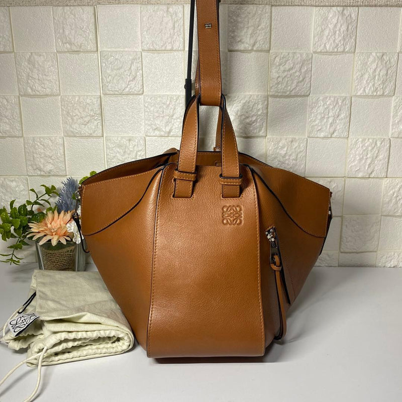 Loewe Hammock Small Shoulder Bag Crossbody Handbag Brown Leather