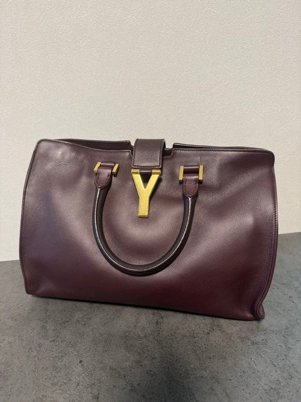 Cabas Classique Handbag Bordeaux Gold Hardware Leather