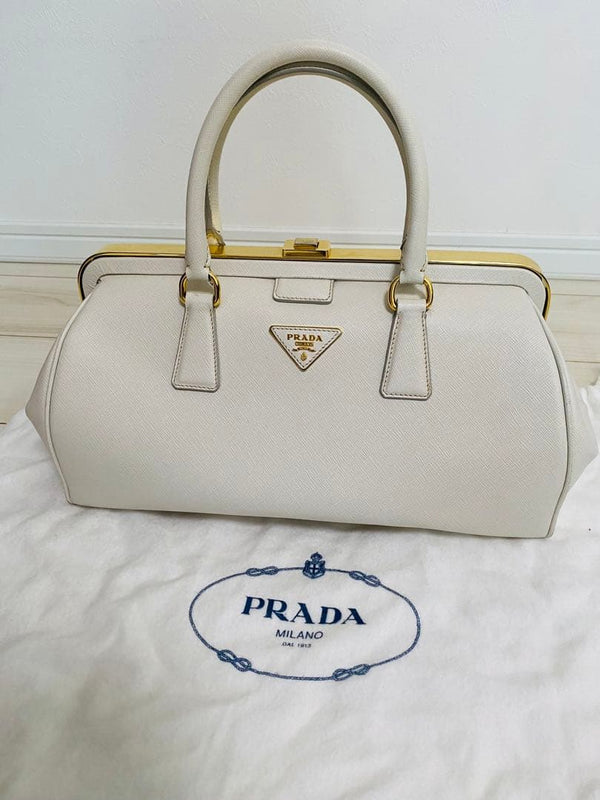 Prada Shoulder Bag Handbag Leather White