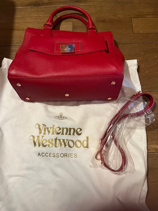 Handbag Shoulder Bag Red Logo Plate