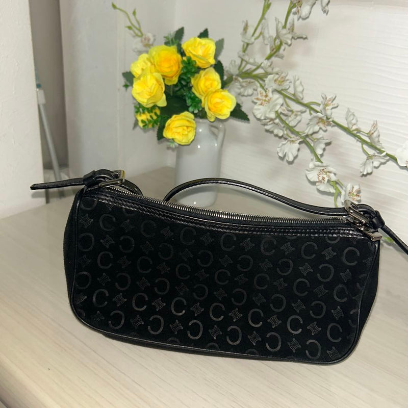 Handbag Shoulder Bag Crossbody Tote Mini Suede Black