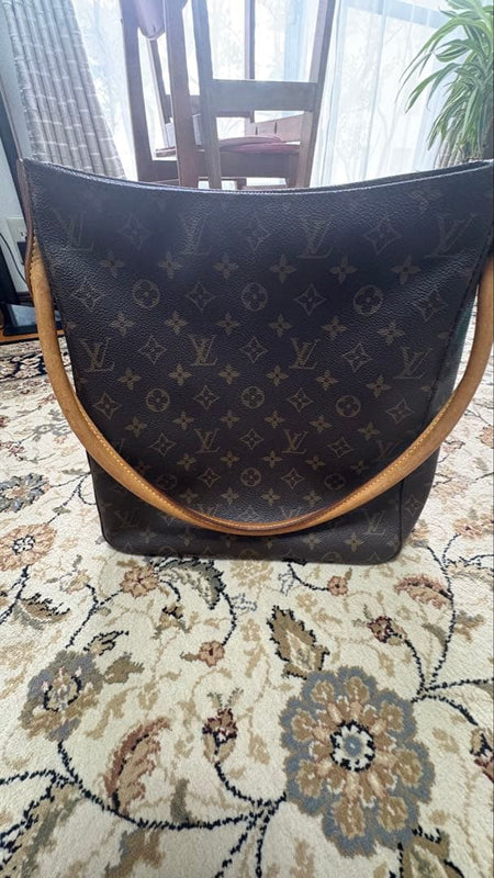Monogram Canvas Tote Bag Brown