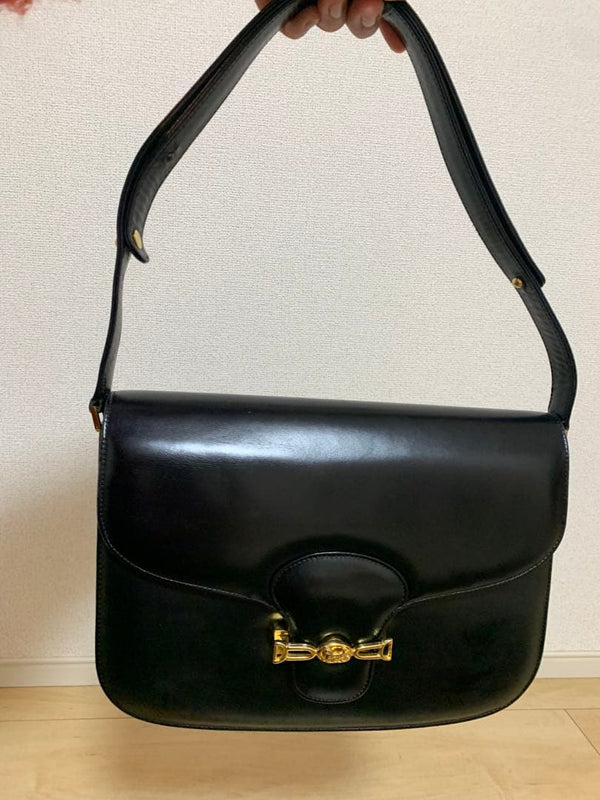 Céline Black Leather Handbag Tote Shoulder Bag