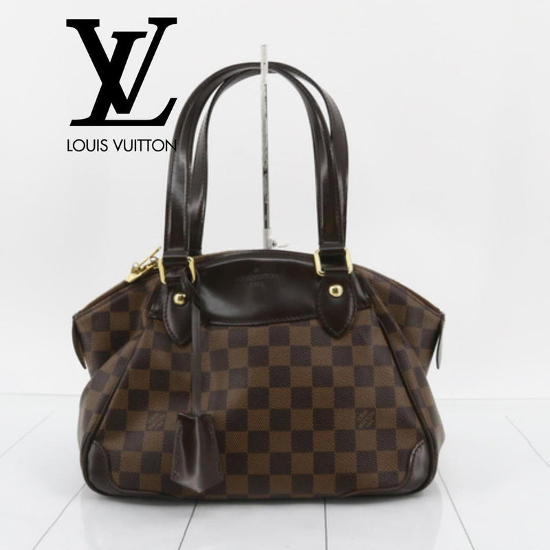 Verona Pm Damier Ebene N41117 Handbag Monogram Leather Canvas