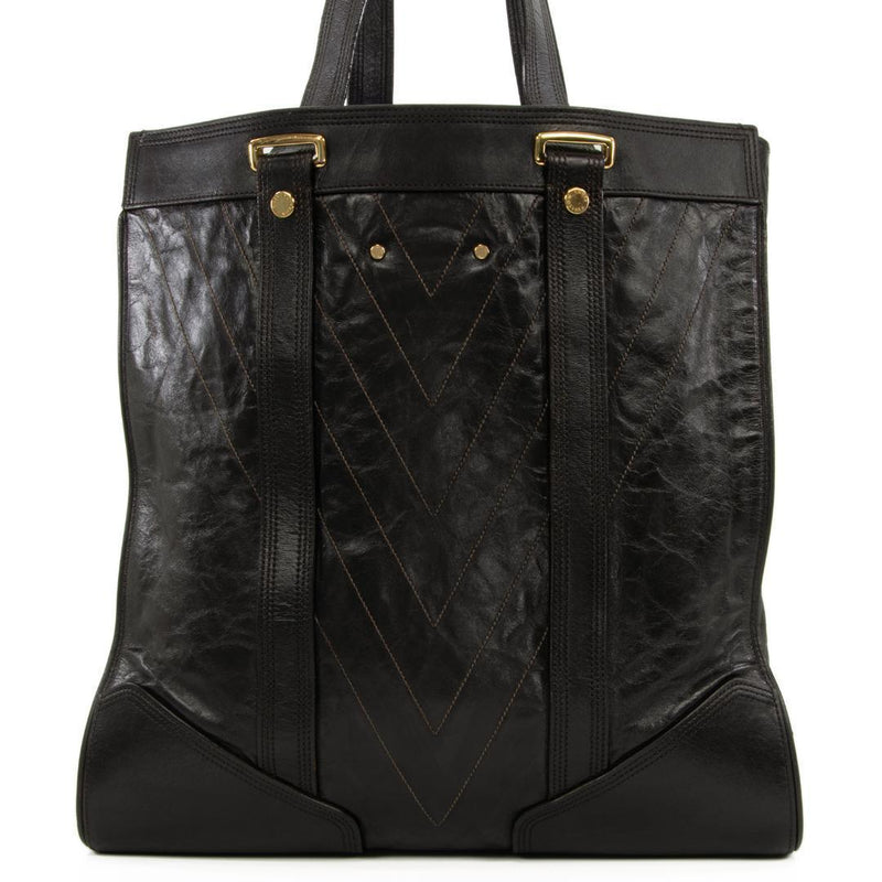 Louis Vuitton Sac Plat Cuir Soana Marron Handbag Kangaroo Leather Dark Brown
