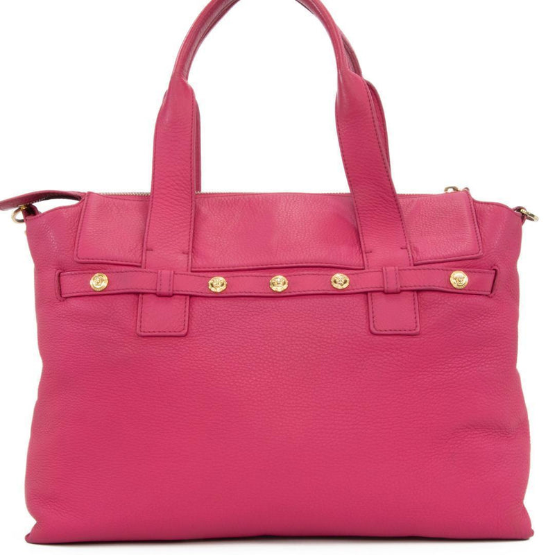 Versace Medusa 2way Shoulder Bag Calfskin Pink Gold Hardware