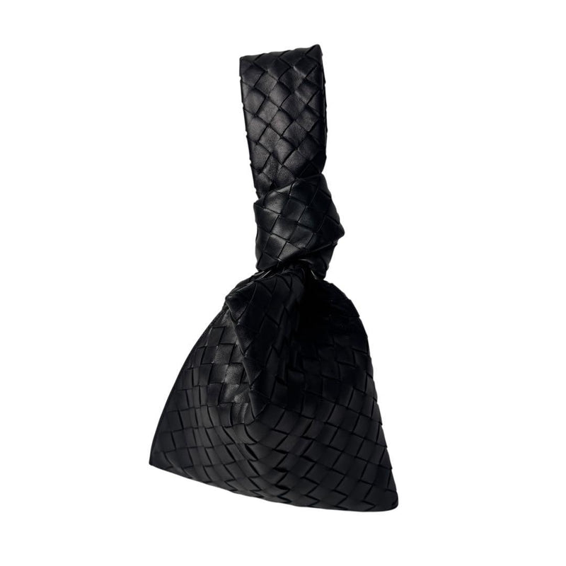 Bottega Veneta Twist Handbag Black Leather