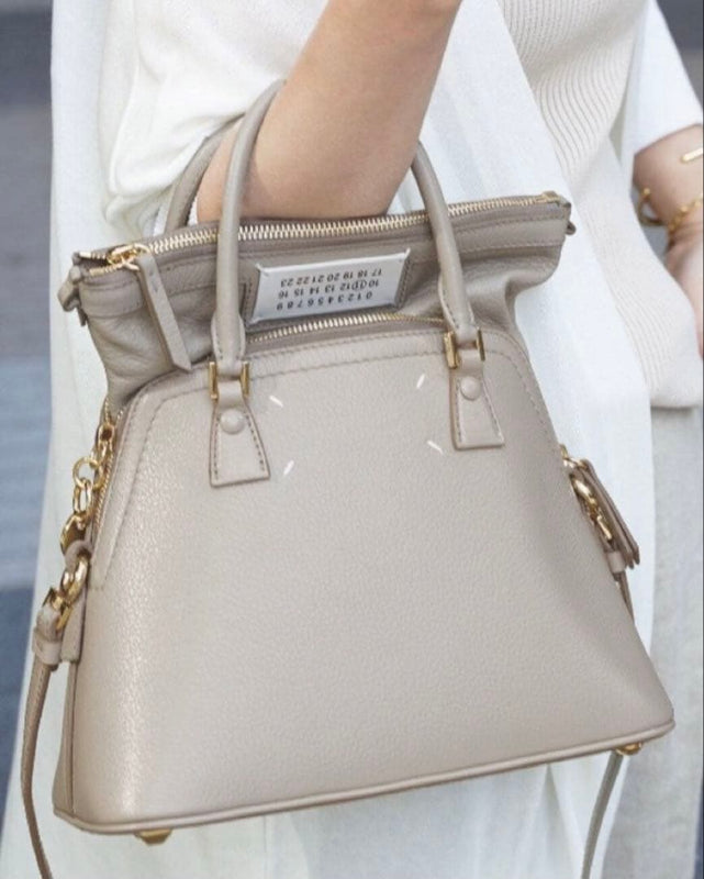 Maison Margiela 5AC Mini Crossbody Shoulder Bag Gray Gold Hardware