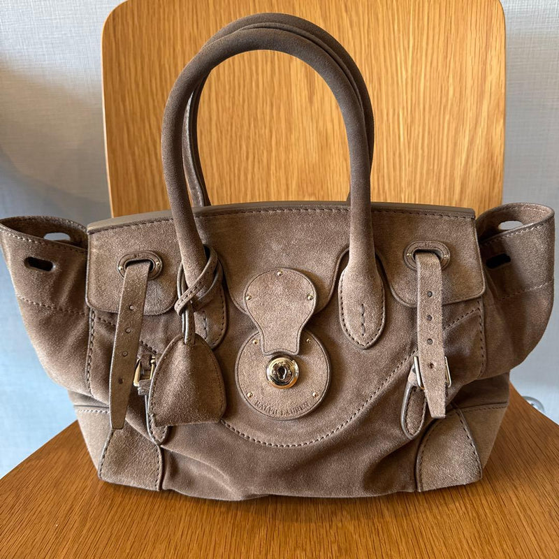 Ralph Lauren Ricky Handbag Suede Beige