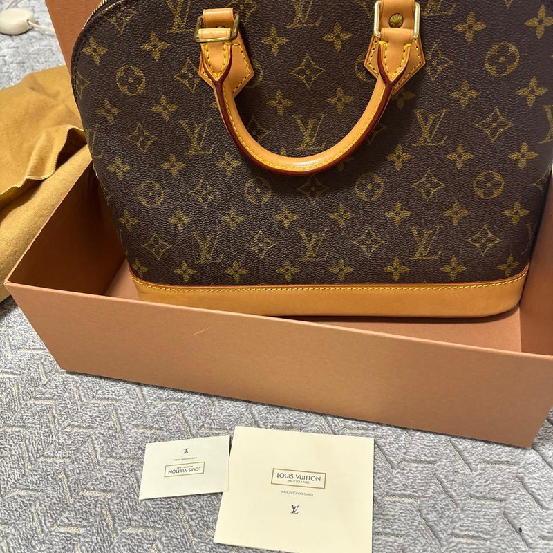Monogram Alma Handbag Leather Tote Bag