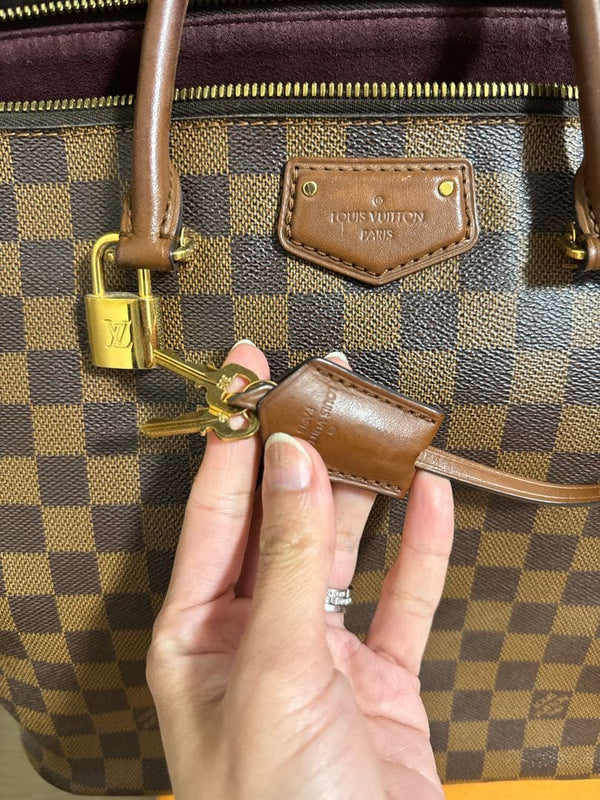 Louis Vuitton Damier Ebene Handbag Canvas Nomade Calf Leather Shoulder Strap