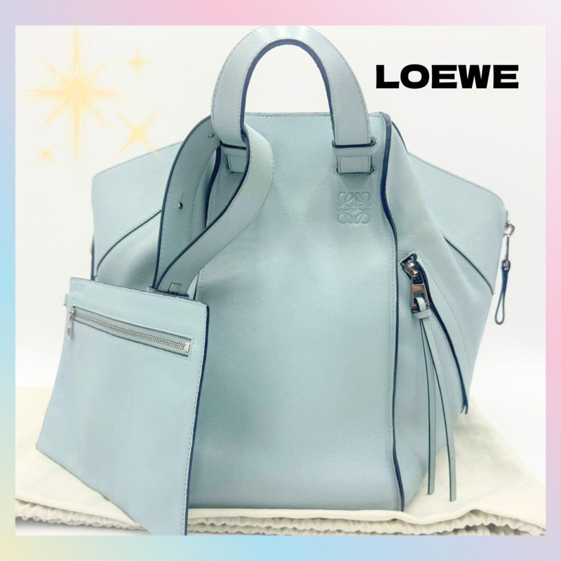 Loewe Hammock Compact Handbag Shoulder Bag Light Blue Leather