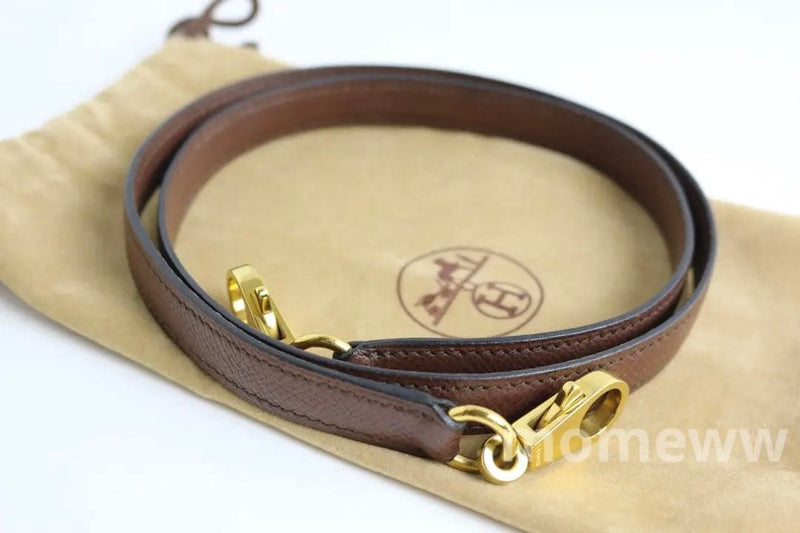 Hermes Kelly Bolide Shoulder Strap Courchevel Leather Havana Dark Brown