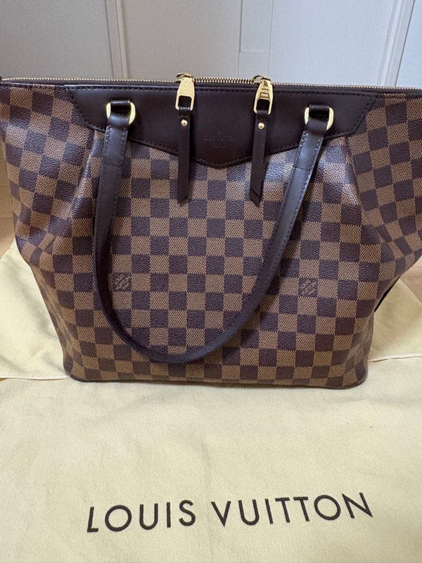 Louis Vuitton Damier Westminster Pm N41102 Handbag Pvc Leather Ebene Gold