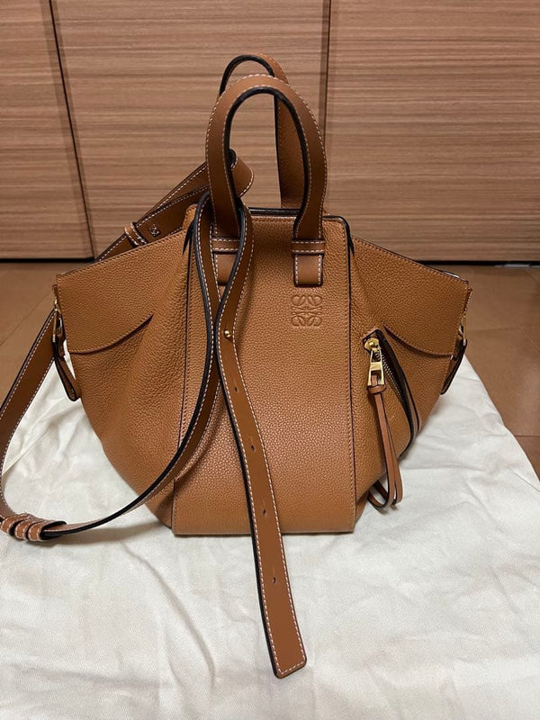 Loewe Hammock Small Shoulder Bag Handbag Crossbody Tote Leather Brown