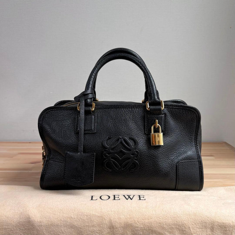 Loewe Amazona 28 Handbag Black Leather Gold Hardware