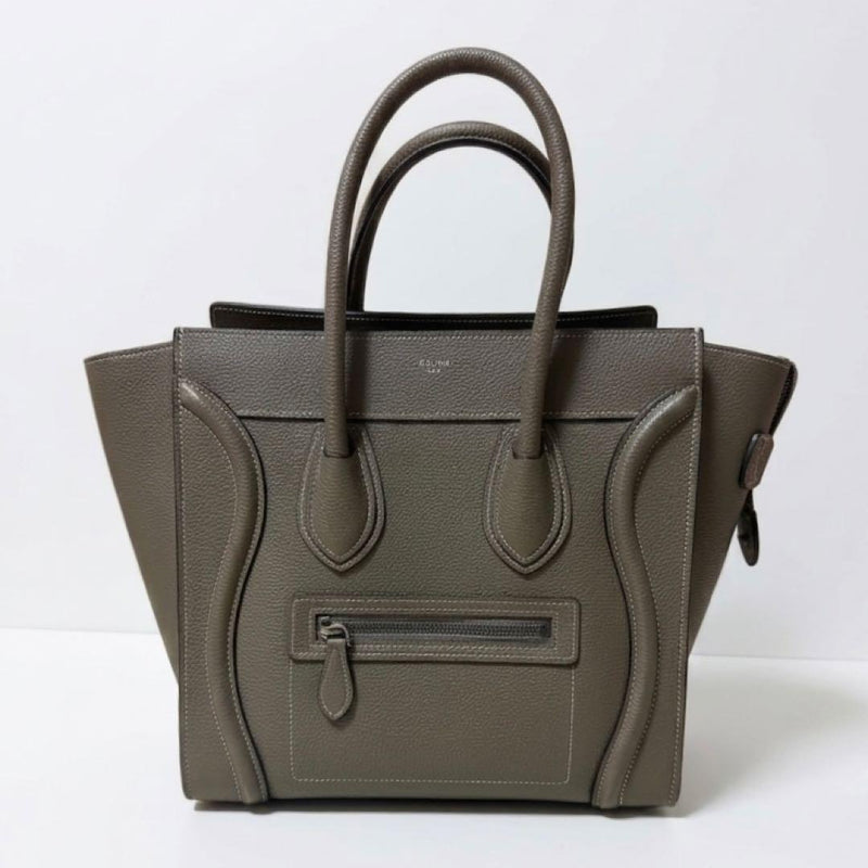 Celine Luggage Micro Shopper Tote Bag Drummed Calfskin Souris