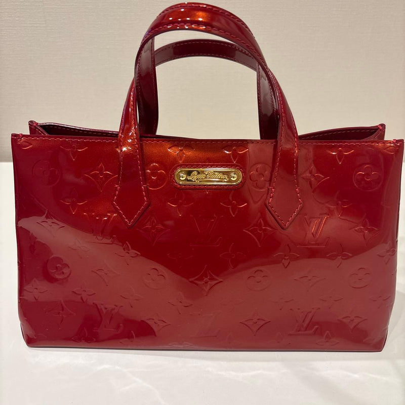 Louis Vuitton Vernis Wilshire Pm Handbag Enamel Red