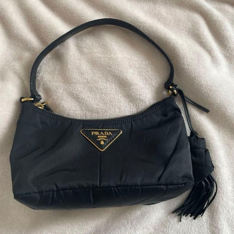 Prada Handbag Shoulder Bag Black Nylon