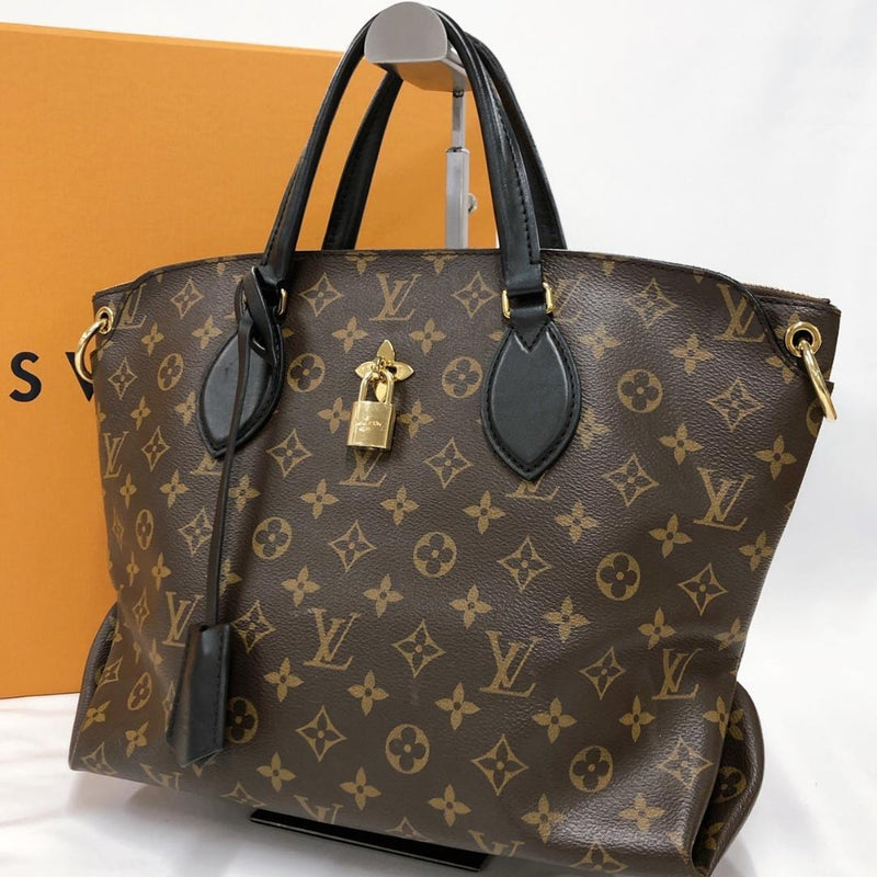 Louis Vuitton Flap Zip Tote Pm M44351 Monogram Leather Black Handbag