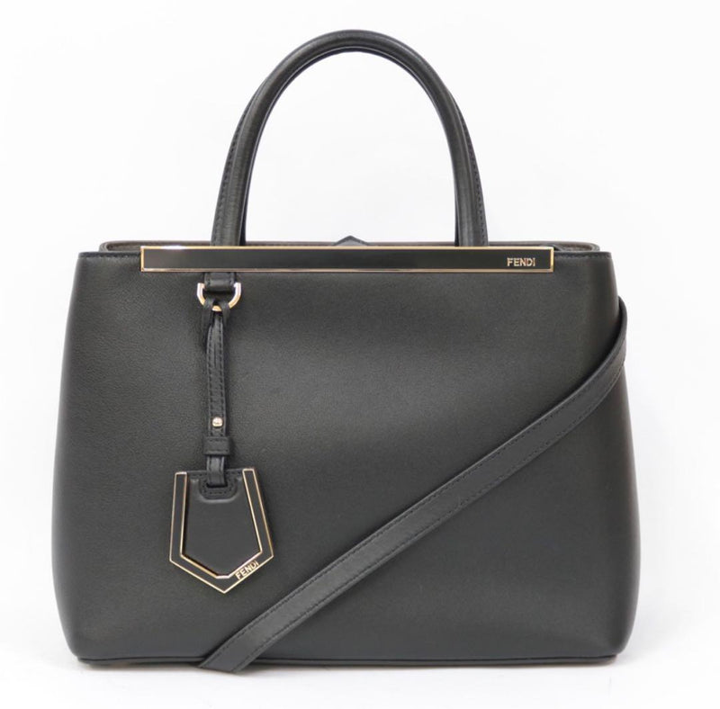Fendi Toujours Tote Shoulder Bag Leather Gray