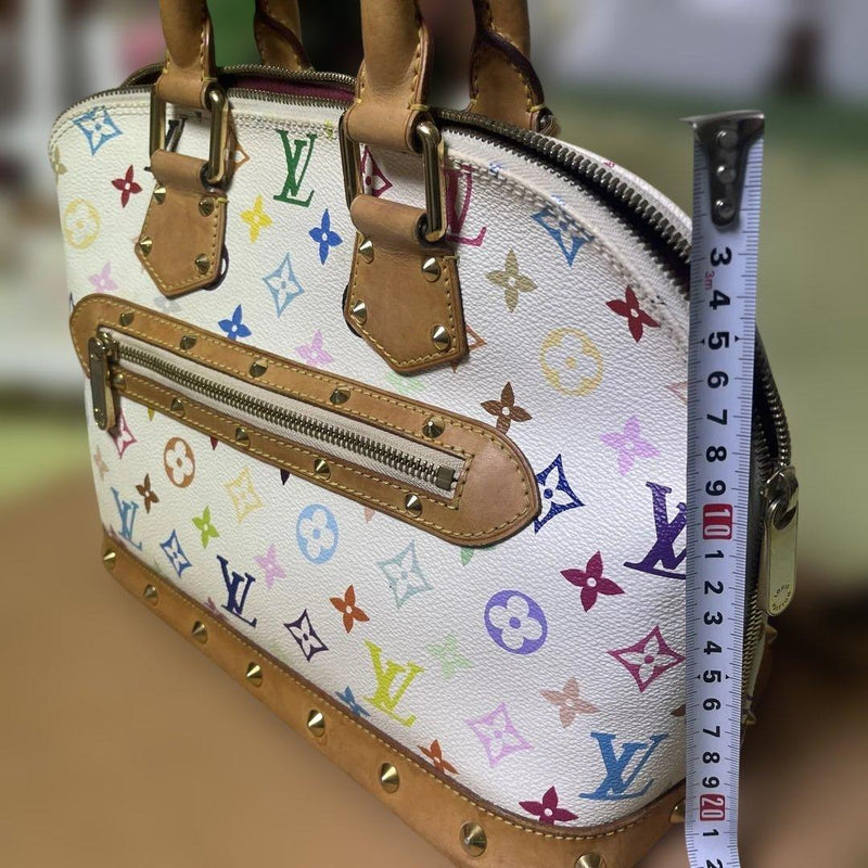 Louis Vuitton Monogram Multicolore Handbag White Leather Multicolore