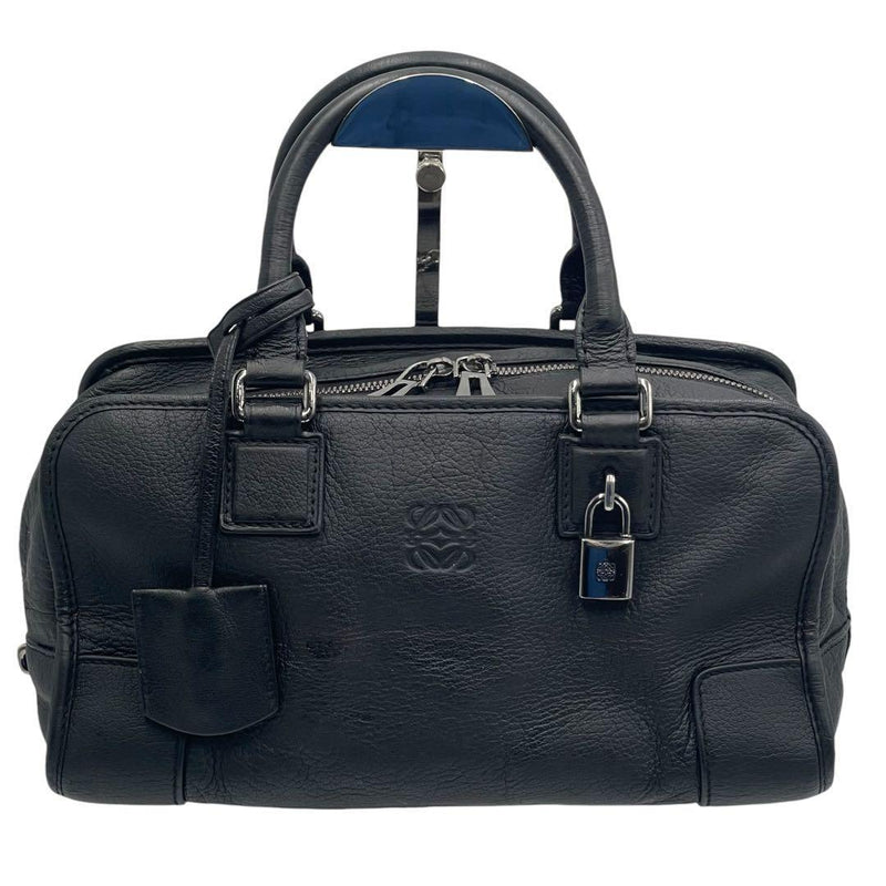 Loewe Amazona 28 Handbag Black Leather Tote Bag Keys Padlock Clochette