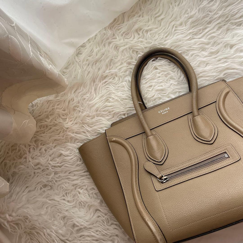 Céline Luggage Micro Handbag Beige