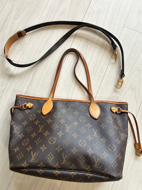 Louis Vuitton Neverfull Pm Handbag Shoulder Strap Set Tote Bag