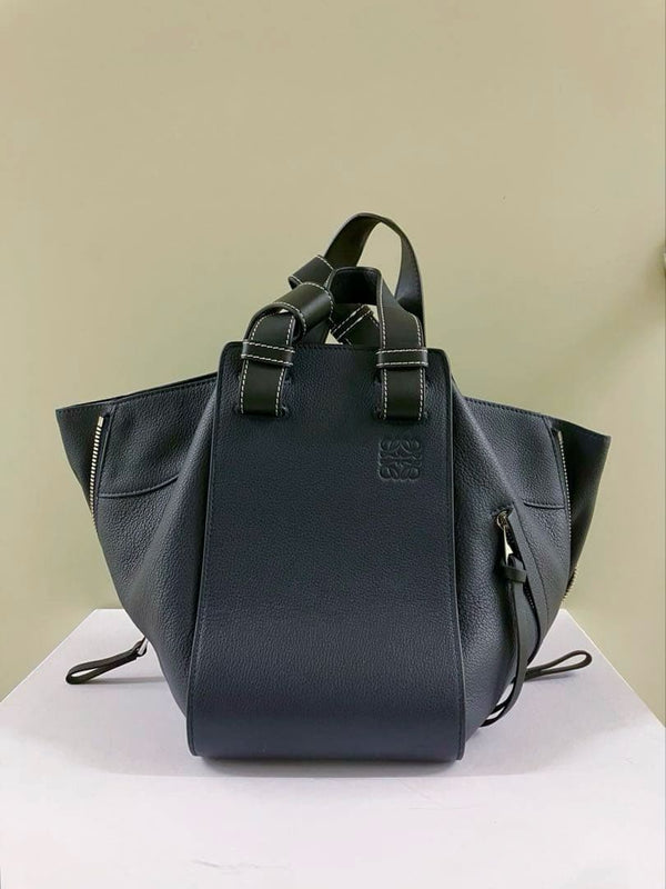 Loewe Hammock Bag Small Shoulder Handbag Deep Navy Soft Grained Calfskin