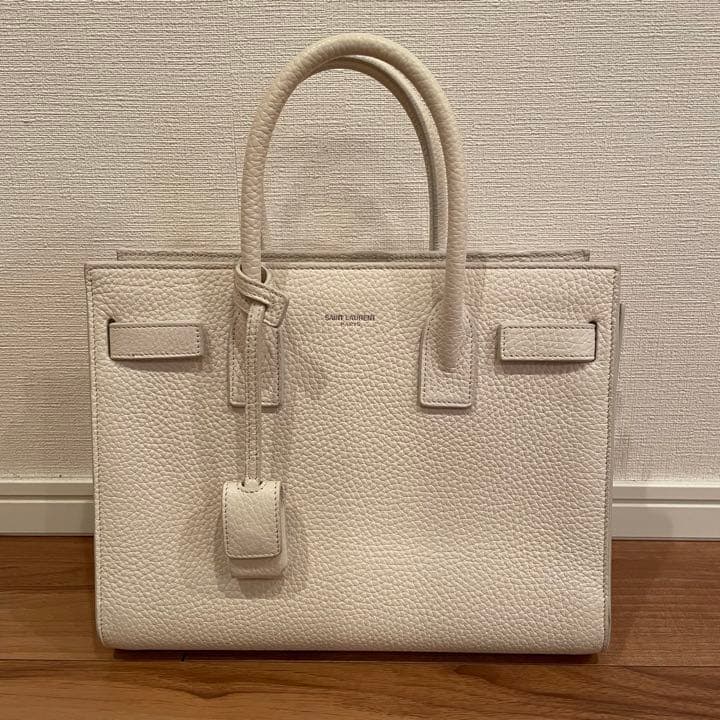 Saint Laurent Sac De Jour Handbag Genuine Leather White