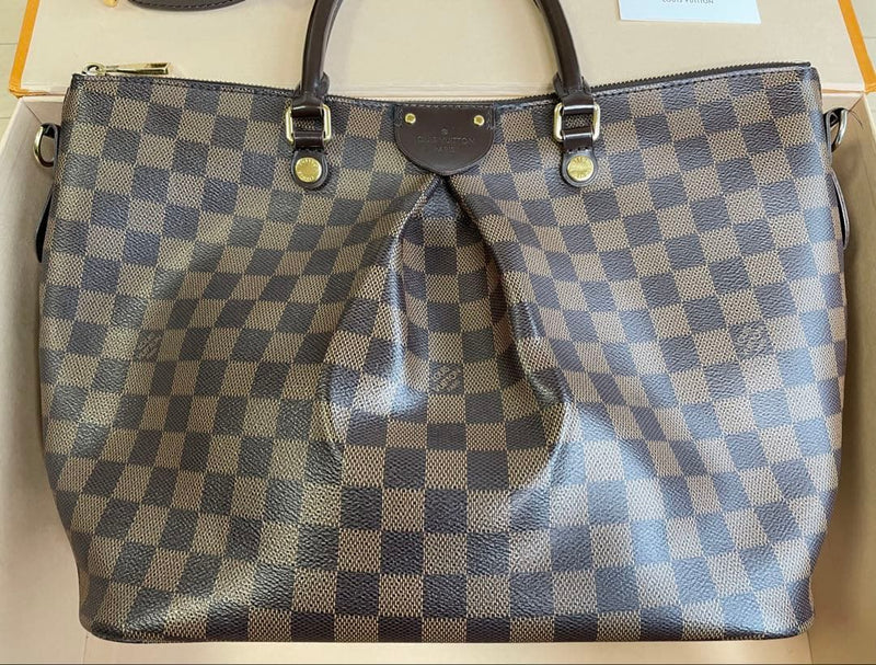 Louis Vuitton Damier Ebene Shena Gm Handbag Shoulder Bag Canvas