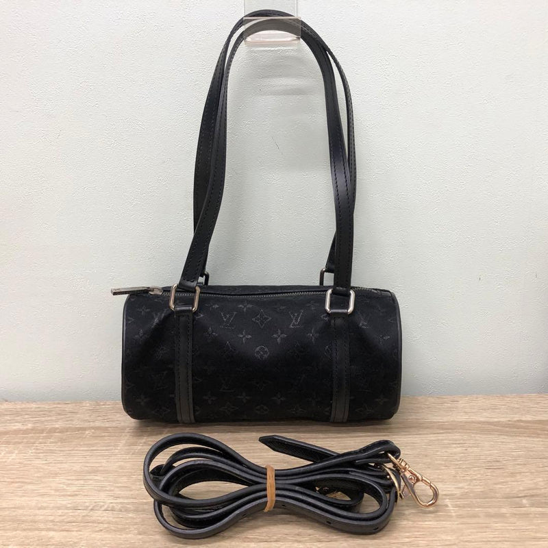 Louis Vuitton Little Papillon M92352 Handbag Black Satin Monogram