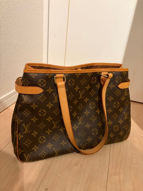 Louis Vuitton Monogram Batignolles Tote Bag Brown Canvas Leather Straps