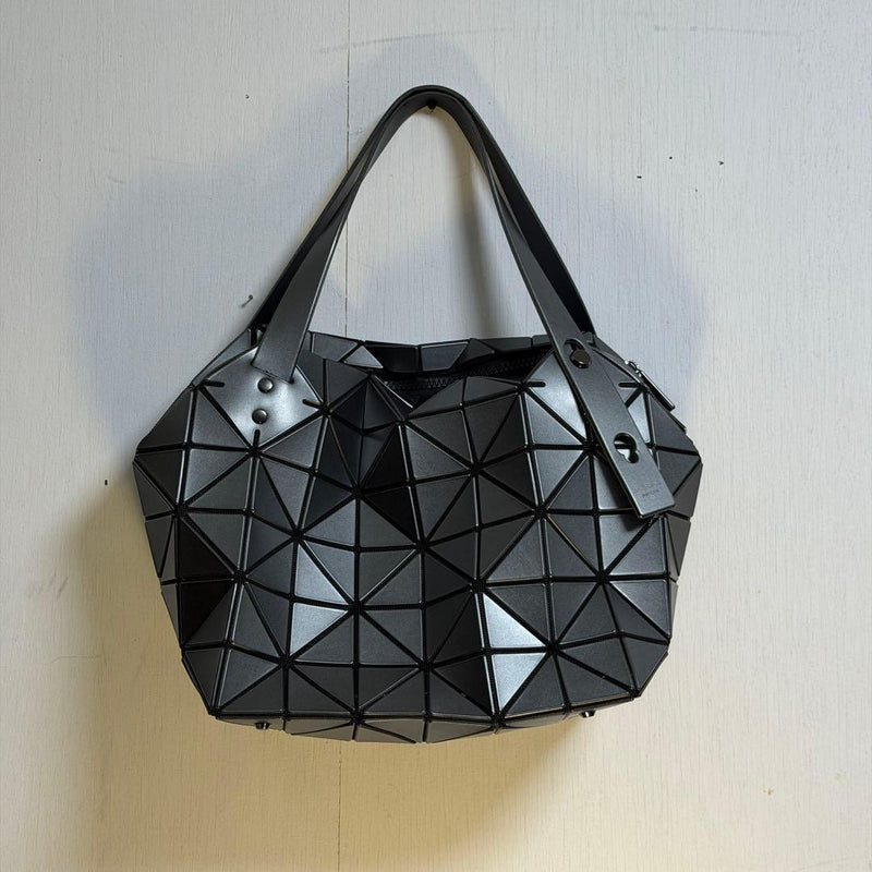 Bao Bao Issey Miyake Carat Boston Bag Gunmetal Handbag Tote Shoulder