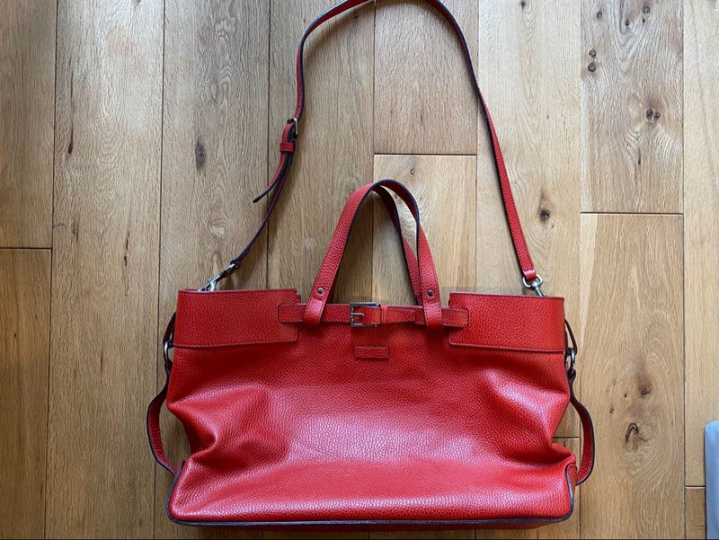 Gucci Gg Crystal Tote Bag Leather Red Shoulder Bag